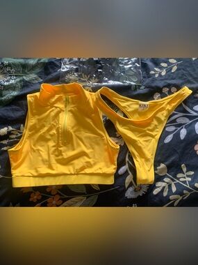 Bright yellow bathing suit